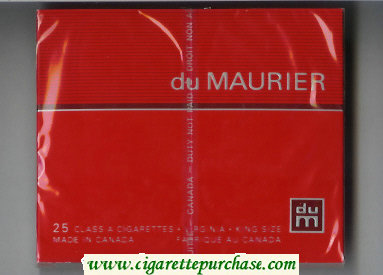 Du Mauier Class A 25s cigarettes wide flat hard box